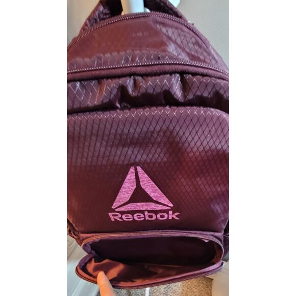 Reebok Spellbinding Maroon Water Resistant Backpack Laptop Bag Multi Pocket NEW - Picture 8 of 11